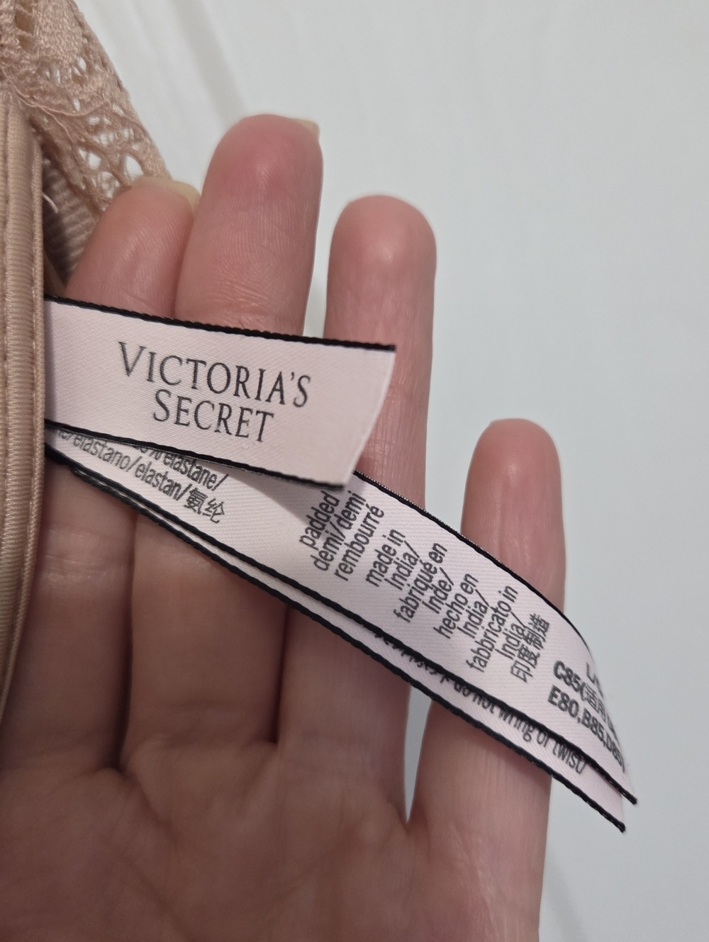 Victoria Secret No Wire Padded Demi Pullover Lace Racerback Nude Bra Size Large - Picture 4 of 6